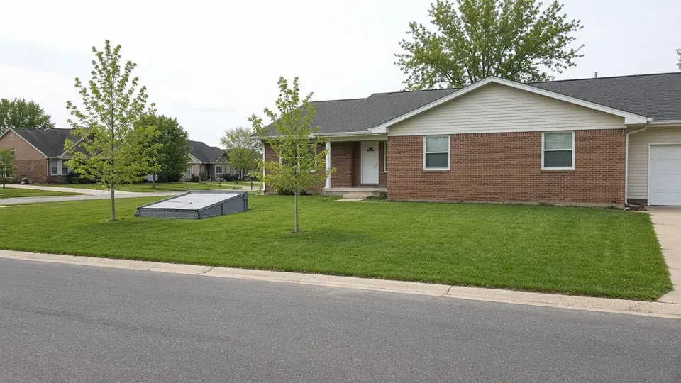 Example photo of a southern Illinois home with a storm shelter door